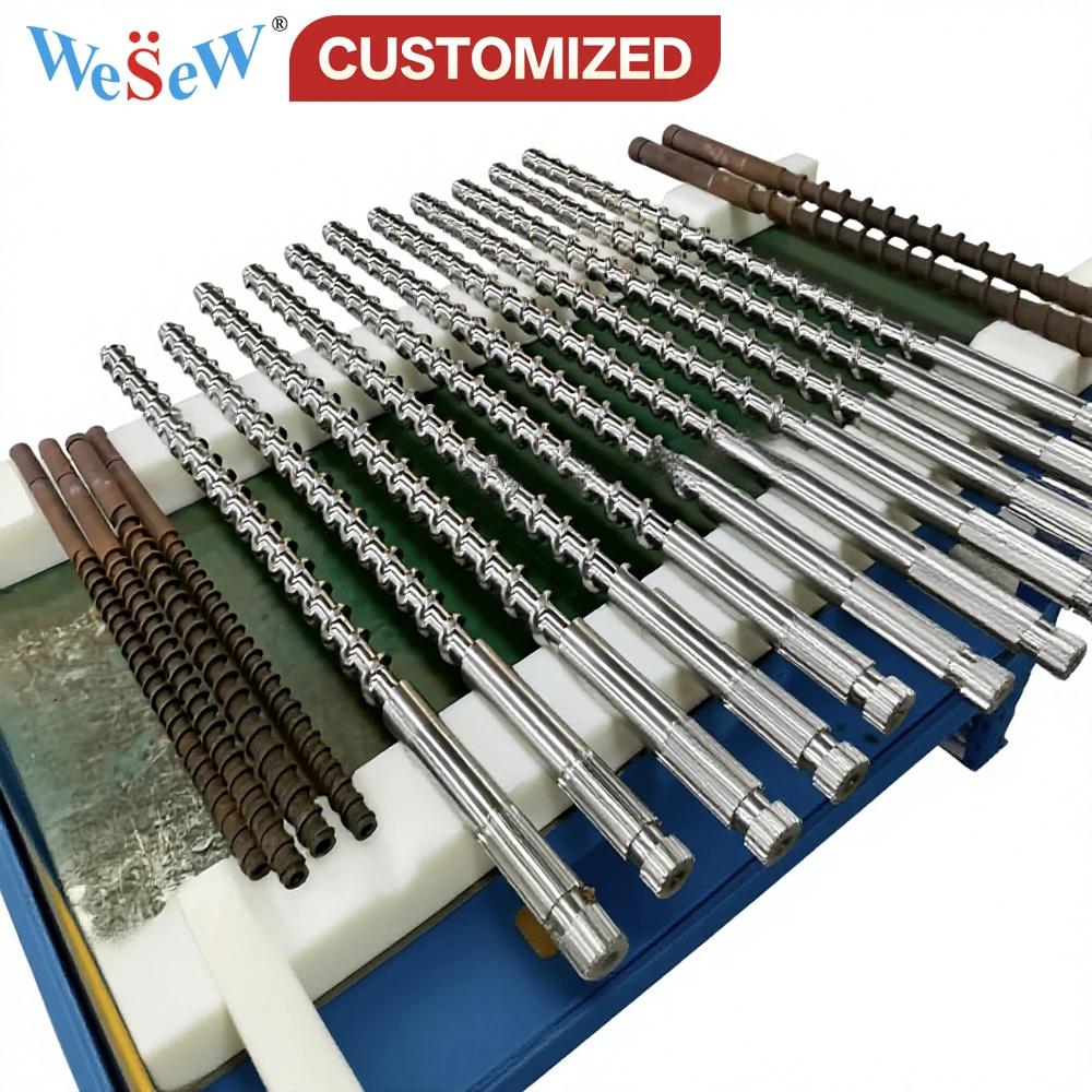 Custom-made high-quality, high-strength DC53 steel injection molding machine screws, suitable for PC, LCP, POM, PBT, and PA mate