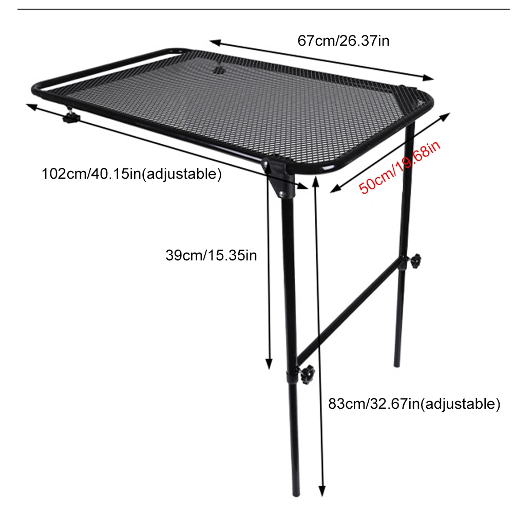 في الهواء الطلق طاولة قابلة للطي قابل للتعديل المحمولة عجلة السيارة الجدول سيارة للطي رفع تخزين الرف الجدول لمخيم نزهة في الهواء الطلق #6