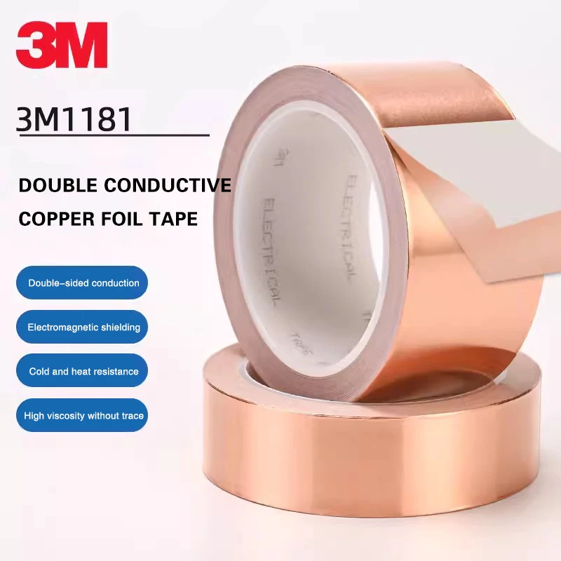 3M 1181 Copper Foil Tape Double-Sided Conductive Metal Tape 1194 Single-Side Conductive Shielding Interference Copper Foil Tape