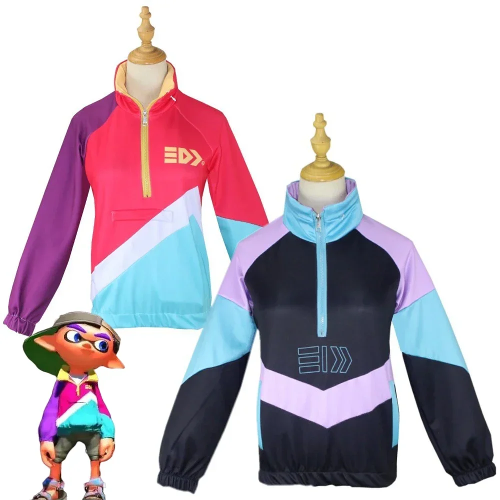 

2025 Game Splatoon 2 Octopus Squid Ninja Cosplay Hoodies Unisex Sweatshirt Jacket Zipper Coat Tops Halloween Clothes 여성 의상