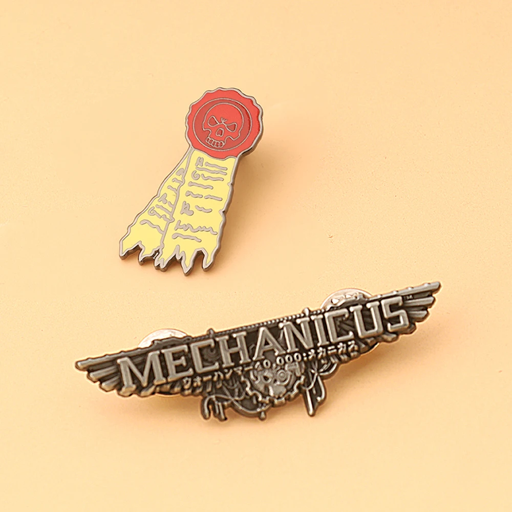 ウォーハンマー 40K ロゴブローチエナメルクリエイティブメタルバックパックバッジラペルピンコスプレジュエリーアクセサリーゲームファンギフト