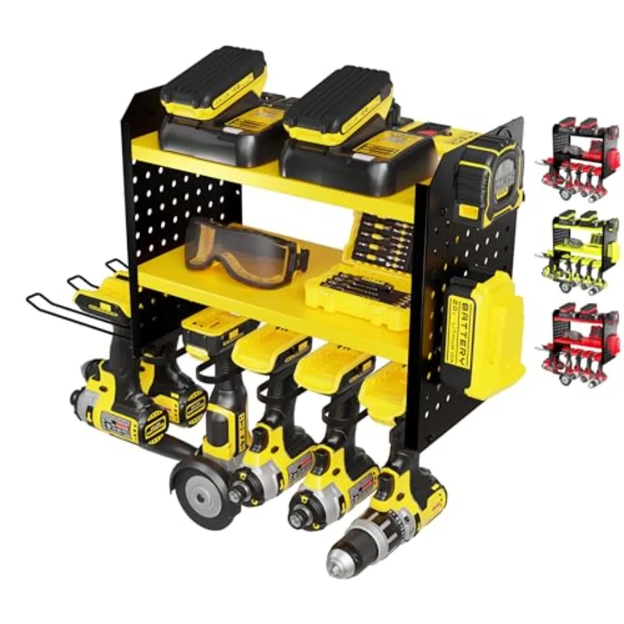 

Power Tool Orgazer - 6 Drill older Wall Mount 3 Tier eavy-Duty and Stora Rack Utility Racks 2 Pegoard Sides - Gara Cordl Orgaze
