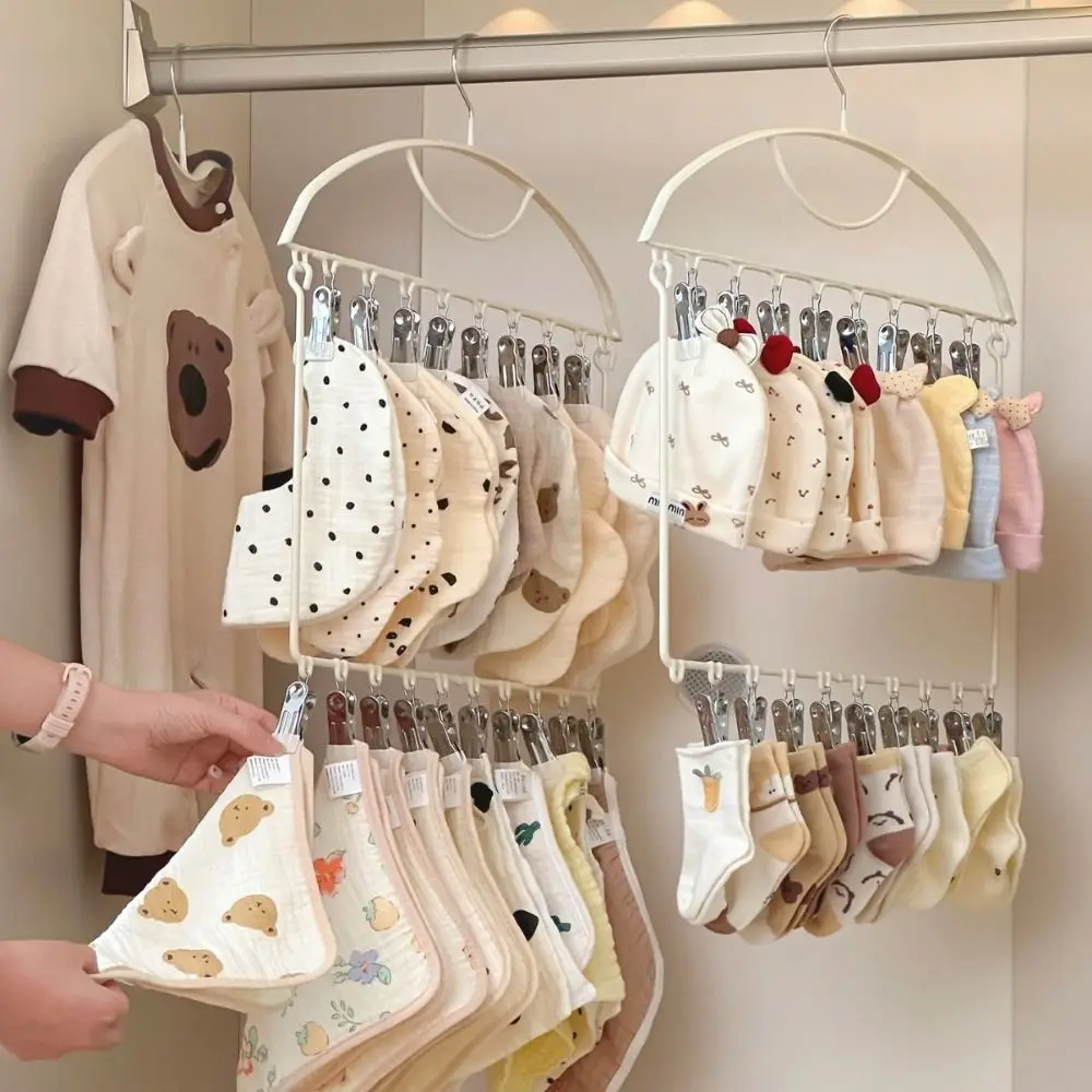 18 Clips Socks Drying Rack Large Capacity Stainless Steel Underwear Drying Clips Windproof Space Saving Underwear Socks Holder
