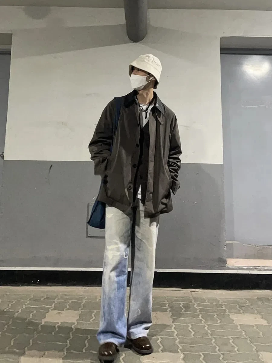 Our Legacy أعلى جودة الجينز الأزرق المطبوع للرجال الذكور غسلها السراويل فضفاضة Y2k الملابس عارضة الدنيم السراويل