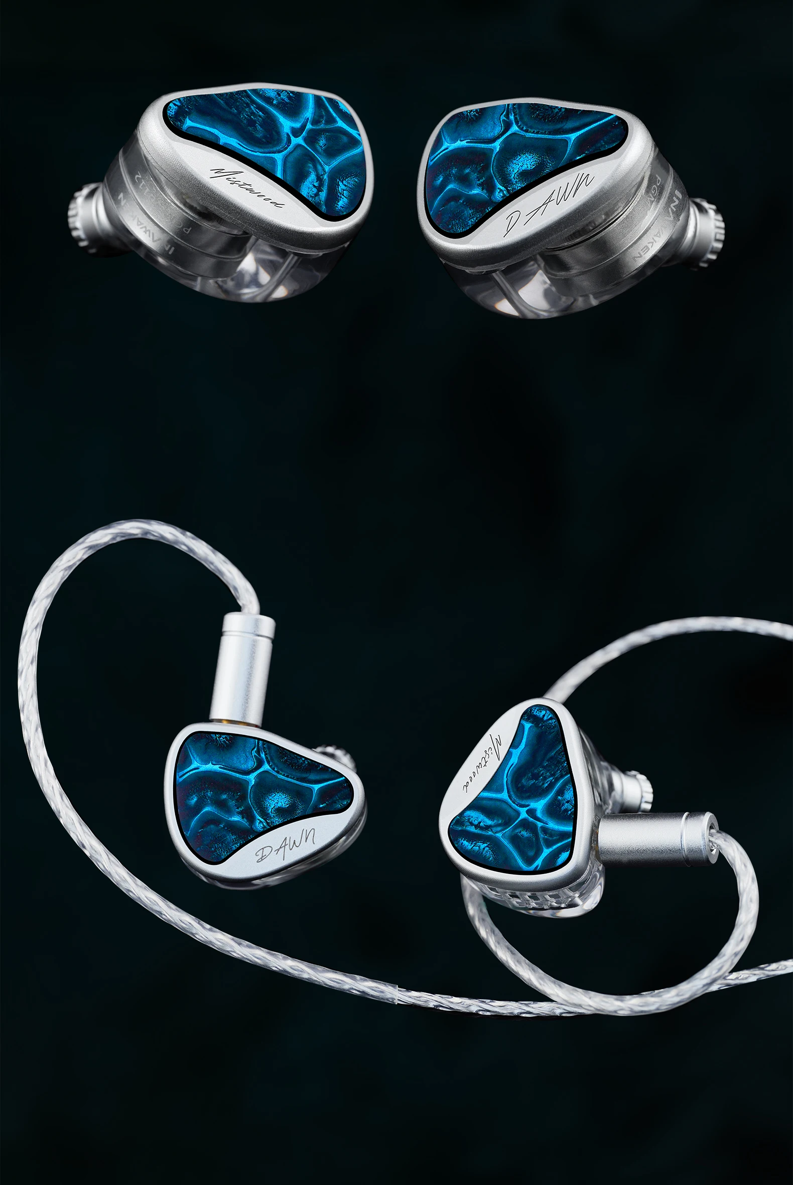 INAWAKEN Dawn Mistwood In-Ear-Monitor mit 11,2-mm-Diamant-Gold-Membran-Treiber und ergonomisch präziser 3D-gedruckter Kavität – Detail 7