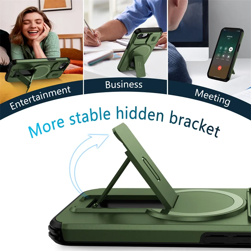 Rüstung Funda Für iPhone 16e Fall Slide Objektiv Schützen Coque Für iPhone 16 e iPhone 16e Für Magsafe Magnetische Drahtlose lade Abdeckung – Detail 4