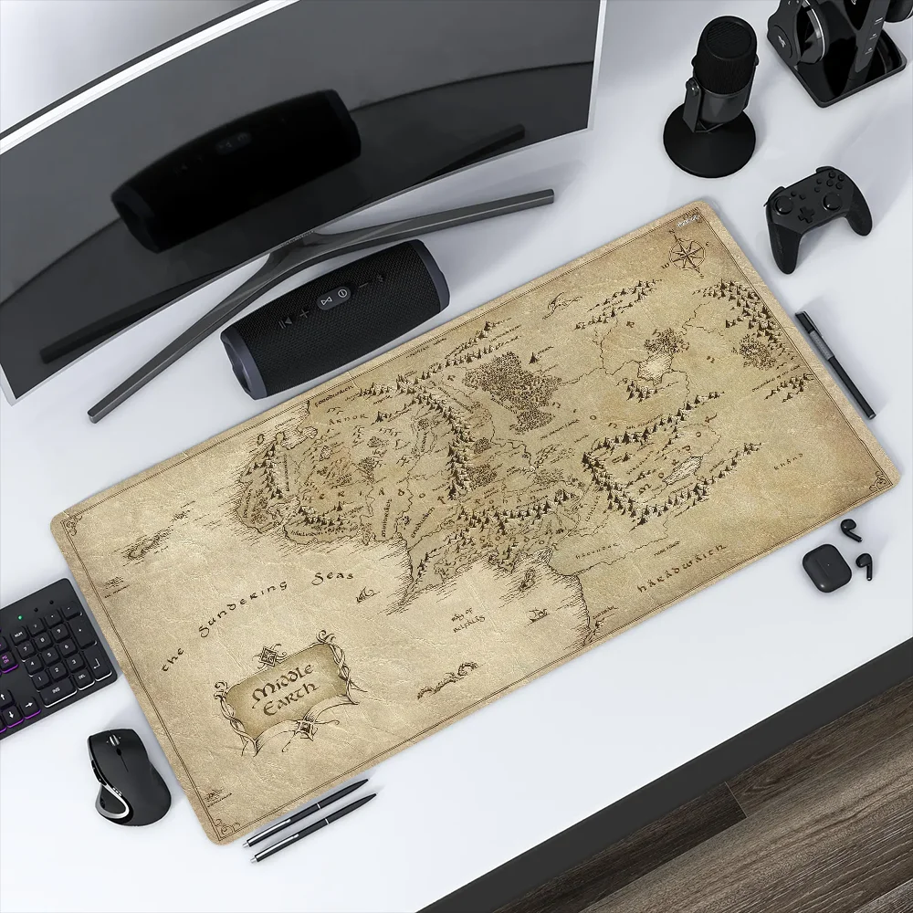 Map The L-Lord Rings M-Middle Earth Mouse Pad Non-slip Thickened Large Writing Lockedge Office Student Gaming Cushion MousePad