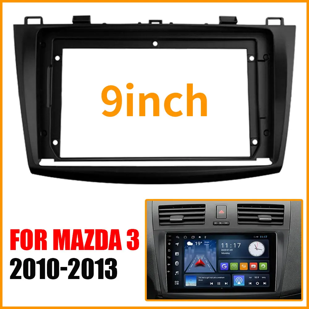 Android Car Radio Stereo Multimedia Dashboard Fascia Panel Frame Kit With Power Cable For Mazda 3 2010 2011 2012 2013