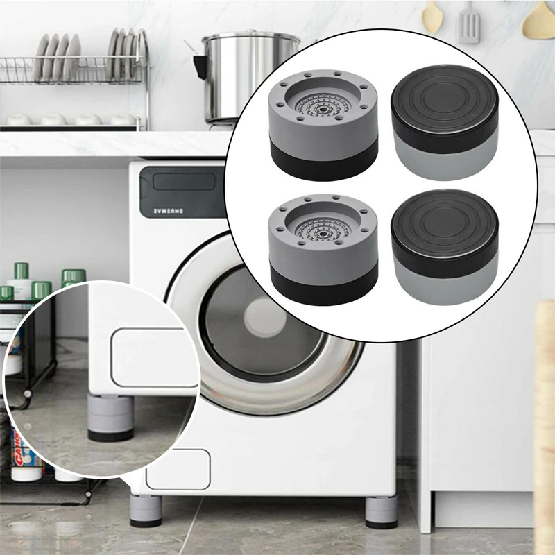 

4pcs Household Washing Machine Shock Pad Washing Machines Multi-Functional Universal Anti-Slip Noise-Reducing Base Home Tools