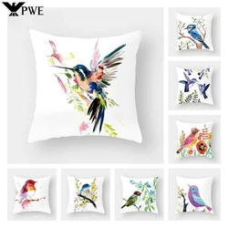 New Cute Animal Bird Flower Pillow Case Sofa Bedroom Living Room Seat Car Cushion Cover Home Decoration Pillowcase 45*45cm