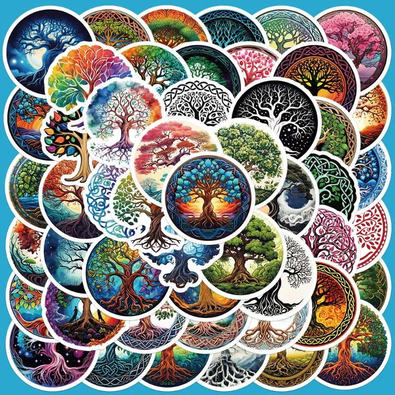 

50pcs Fantasy Tree of Life Series Graffiti Stickers Suitable for Helmet Desktop Wall Decoration DIY Sticker Pack Wholesale