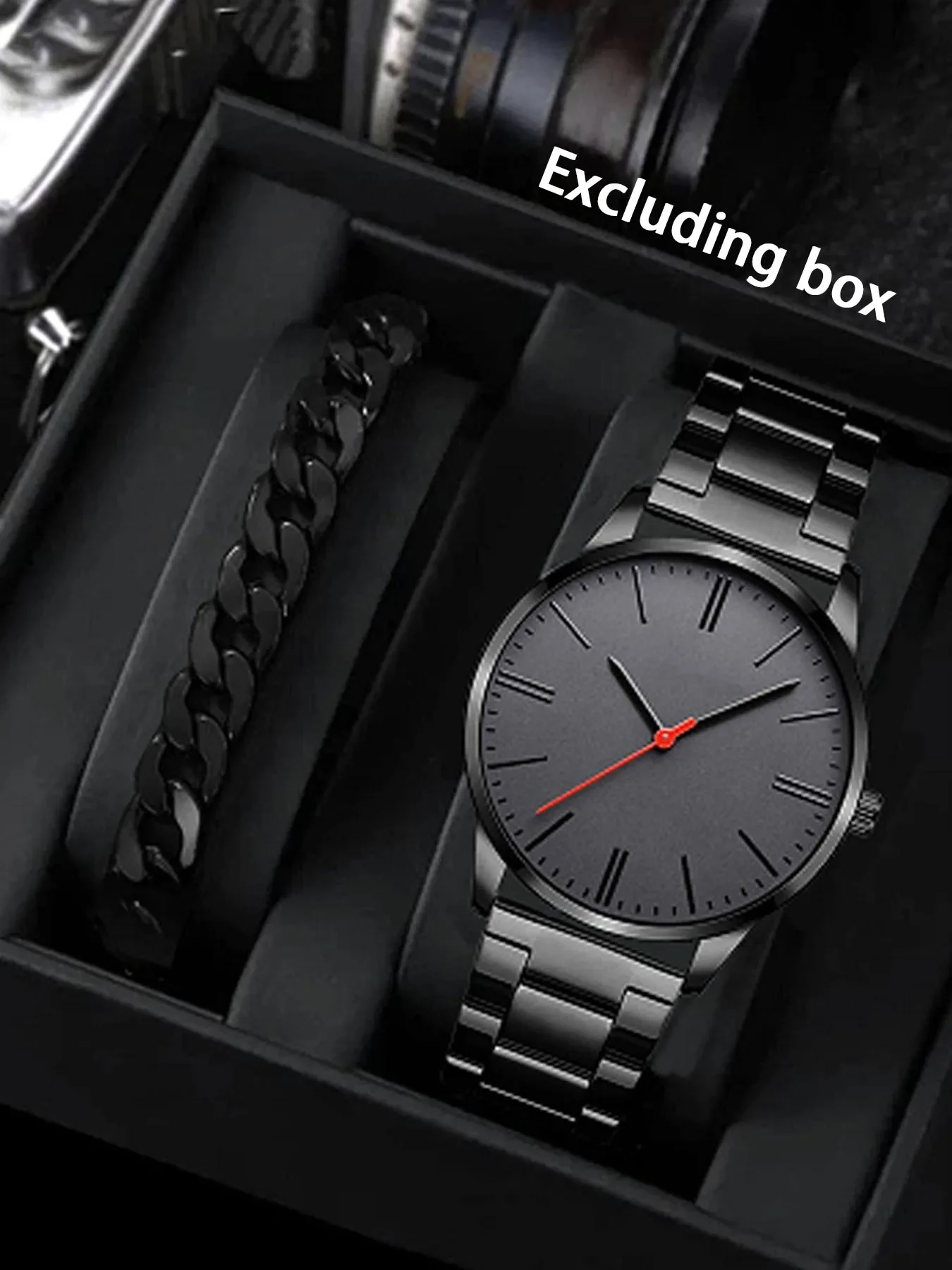 2-piece personalized dial quartz fashionable casual temperament business steel strip men's watch versatile watch