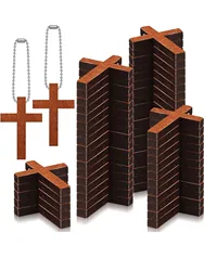 10pcs Mini Wooden Crosses Bulk Mini Wood Cross Charm For Craft Charms With Chains Party DIY Keychain Necklace Bracelet Jewelry