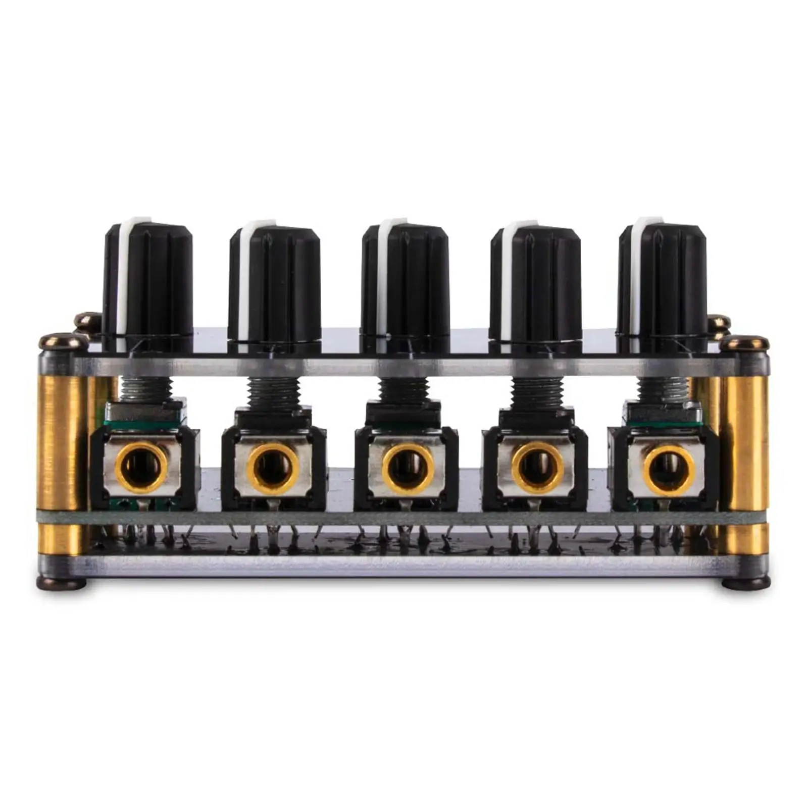 Stereo 4 Channel Line Mixer, Audio Processor Audio Sound Mixing Console Professional Out for studio Recording Wedding Stage