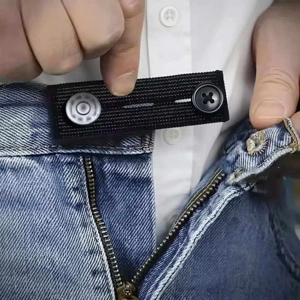 

Pant Extender Belt Unisex Waist Band Tight Trousers Jeans Skirts Maternity Button Hooks Garment DIY Sewing Supplies 5pcs