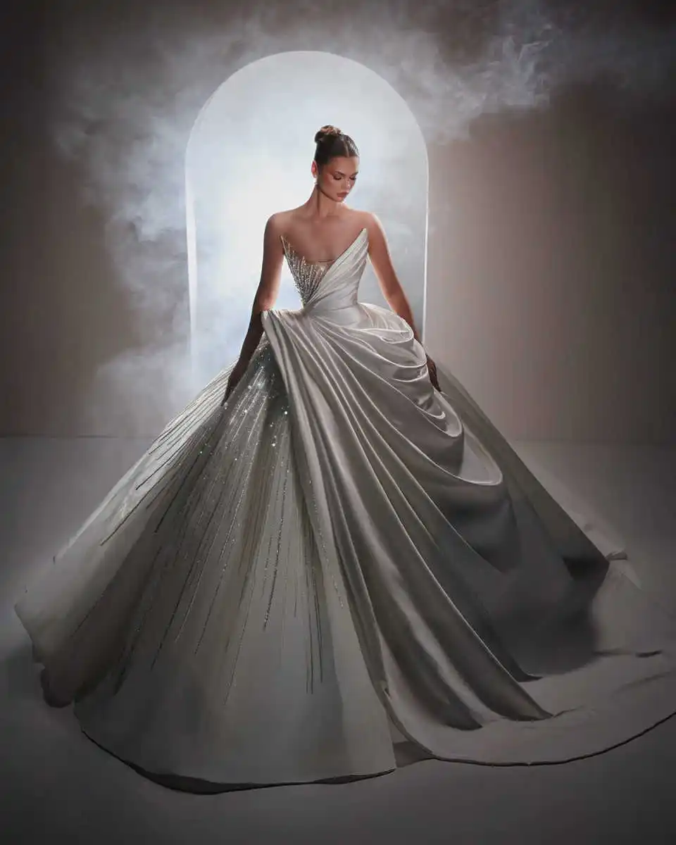 섹시한 V 넥 웨딩 드레스 볼 가운 우아한 페르시 레이스 신부 드레스 진주 새틴 민소매 맞춤형 vestidos de novia