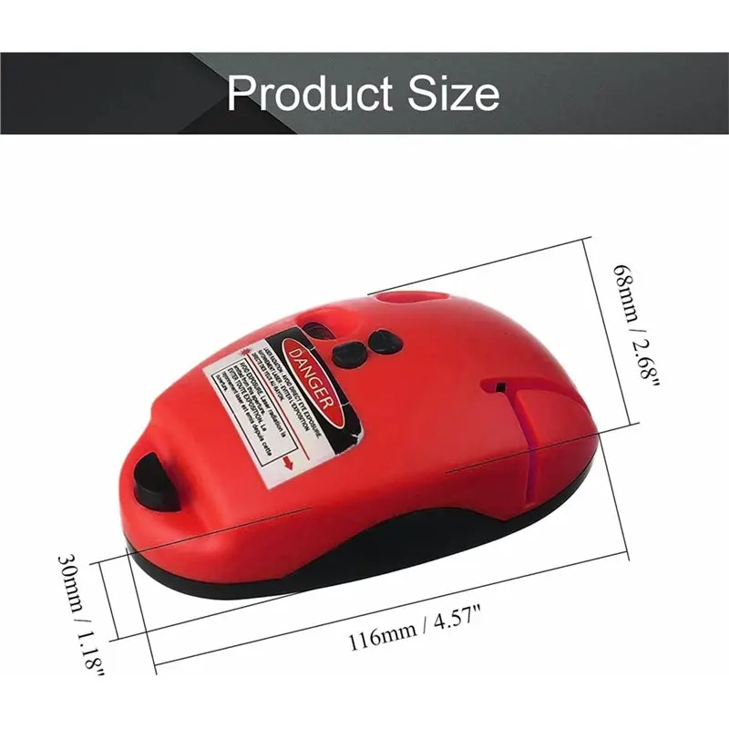 A92P Vertical Mouse Laser Leveler Infrared Horizontal Line Right Angle Bubble Leveling Function 20M Long Distance Range 2 Lines