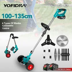 YOFIDRA elektrikli çim biçme makinesi el uzunluğu ayarlanabilir kesici akülü Makita 18V pil bahçe çim kesme düzeltici