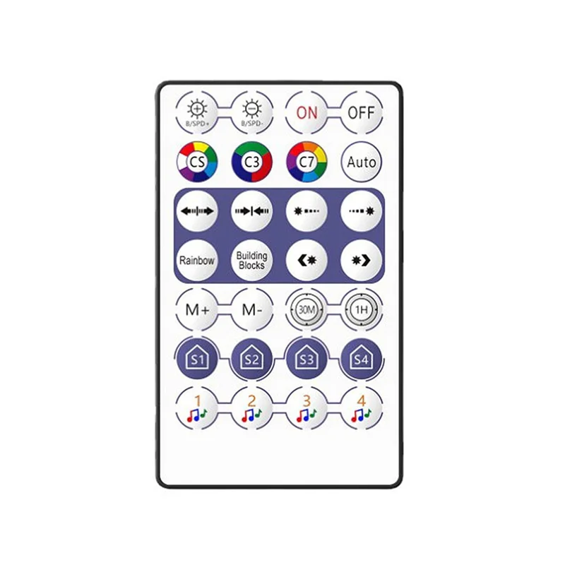 ABJO-WS2811 WS2812B LED Controller Bluetooth Music 28Keys Remote Control For Individual Addressable RGB Strip Light