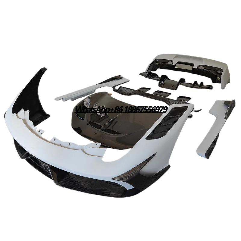 Used for Ferrari 458 Upgrade SP Style Resin Primer Carbon Fiber Front Bumper Rear Bumper Side Skirts Engine Hood Body Kit
