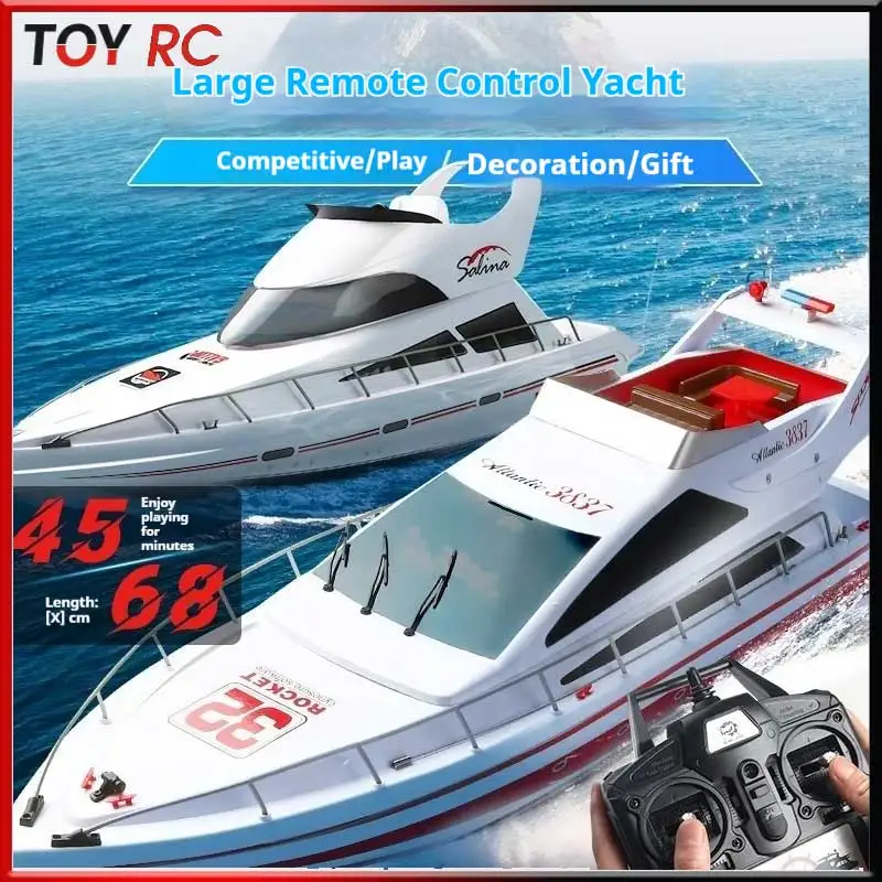 Heng Long 3837 Rc High Speed Racing Yacht Electric Remote Control Simulation Model Boat Outdoor Lake Pool Toy For Kids Hobbyists
