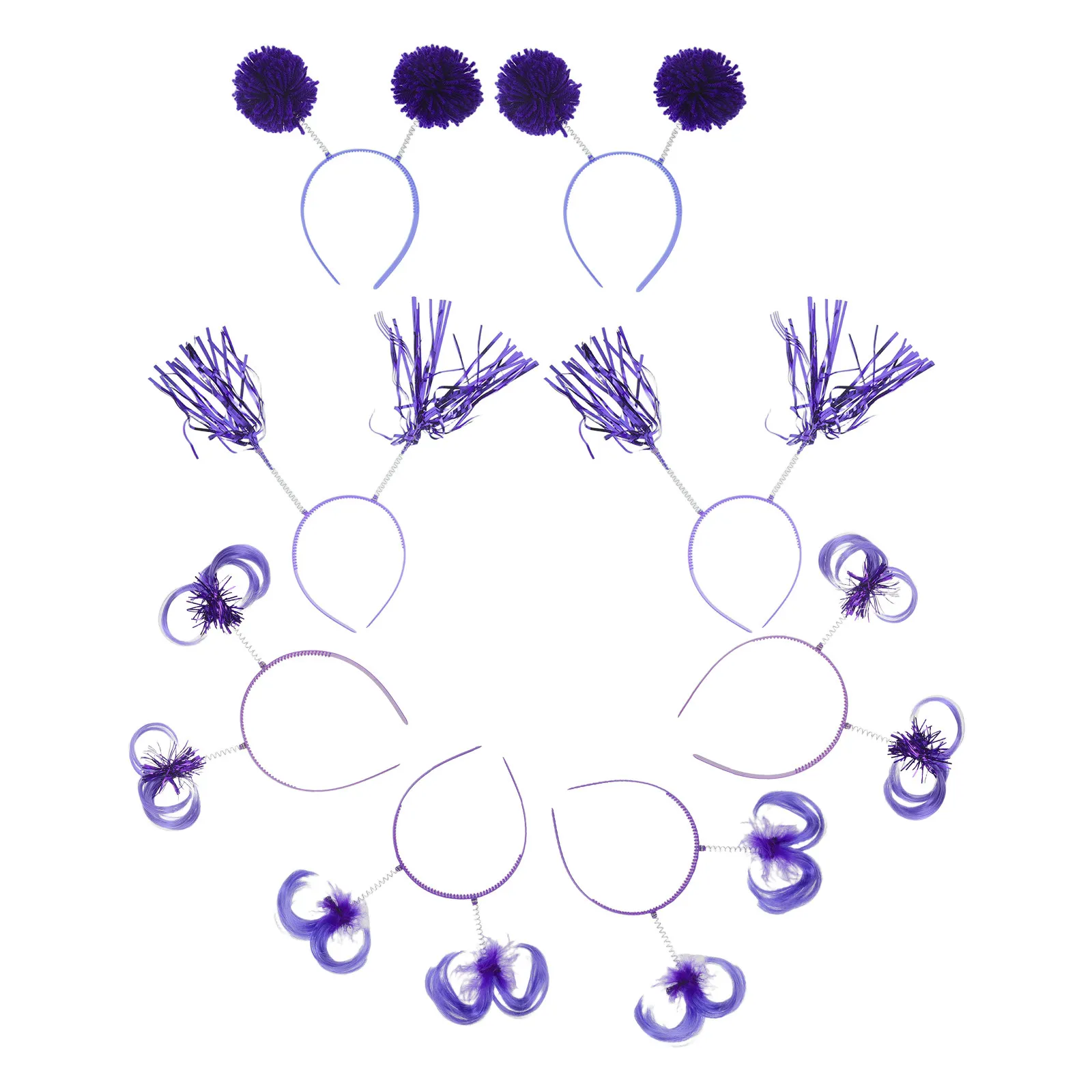 

8Pcs Sparkly Tinsel Pom Pom Headband Bouncing Springy Antenna Headband Party Headwear Rave Music Festival Photo Booth Props