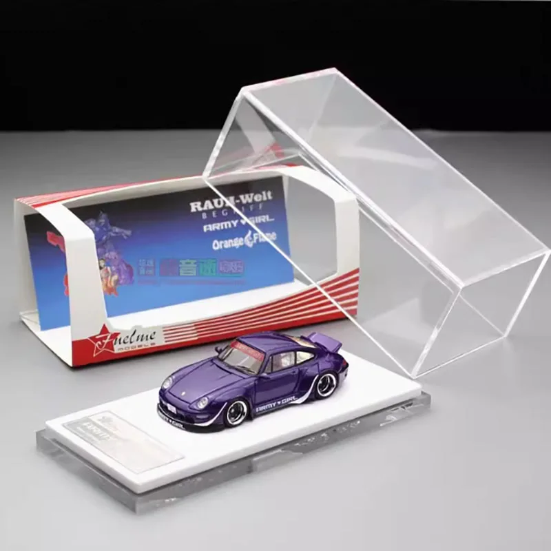 

Модель автомобиля FuelMe RWB 400R/993 из смолы, масштаб 1:64, армейская девушка с оранжевым пламенем и широким кузовом, статическое украшение, коллекционные предметы, подарок, игрушки