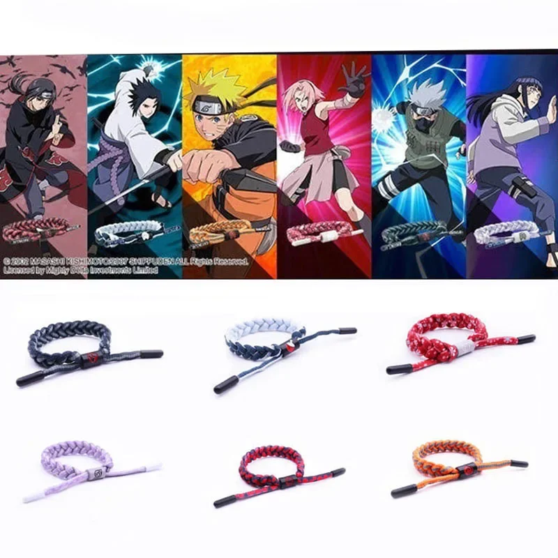 Anime Naruto Bracelet Rope Weave Chain Kakashi Itachi Cosplay Costumes Accessories Naruto Bracelet Reflective Anime Couple Gift