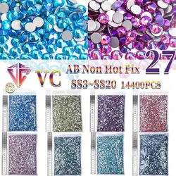 VC 14400pcs SS3-SS20 Wholesale Crystal AB Flatback Glass Diamond Design Glitter Rhinestones For Manicure Nail Art Decoration