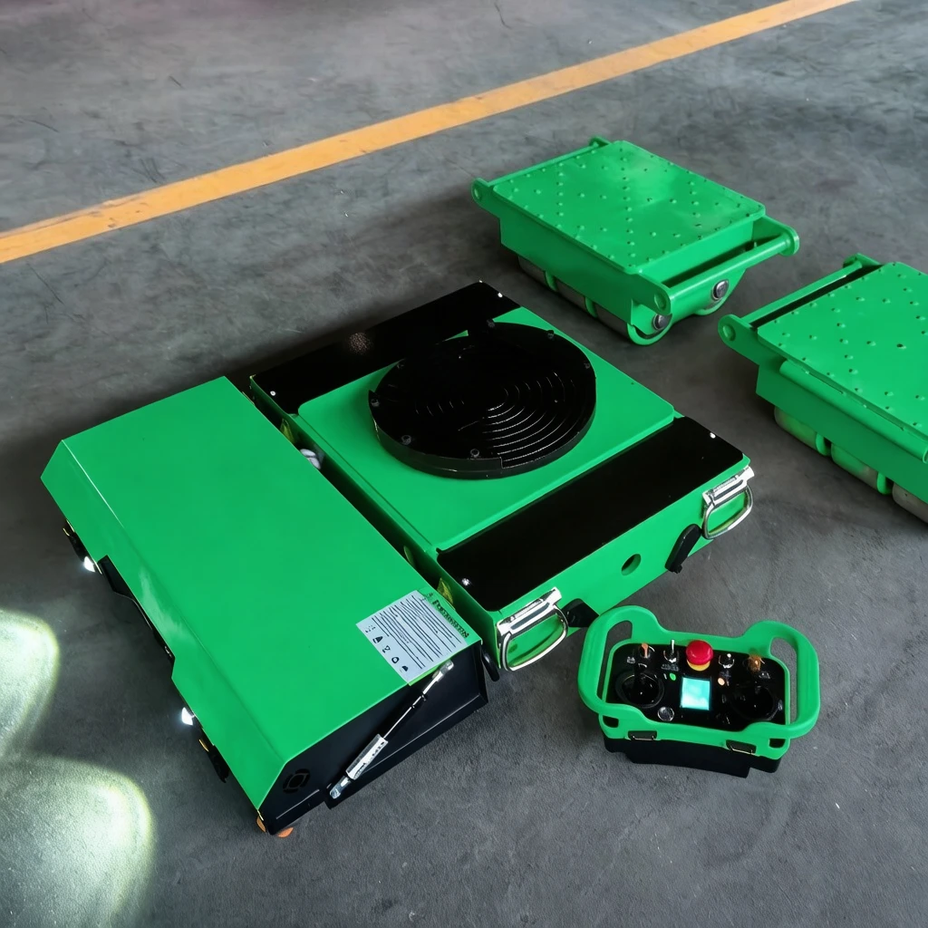 Zware elektrische transportkarren voor magazijnen, elektrisch aangedreven verplaatsbare skates, industriële transportrollen met afstandsbediening.