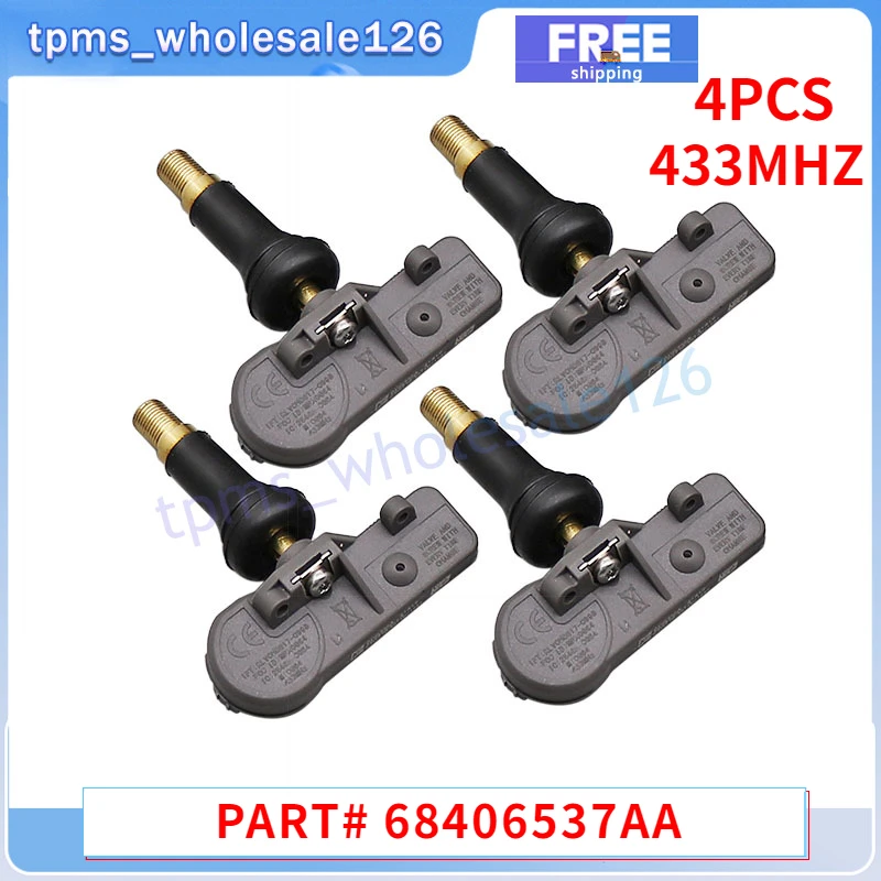 Set Of 4 Tire Pressure Monitor Sensor 68406537AA For Chrysler 300 Dodge Charger Durango Journey Fiat 500 TPMS 433MHZ 56029398AA