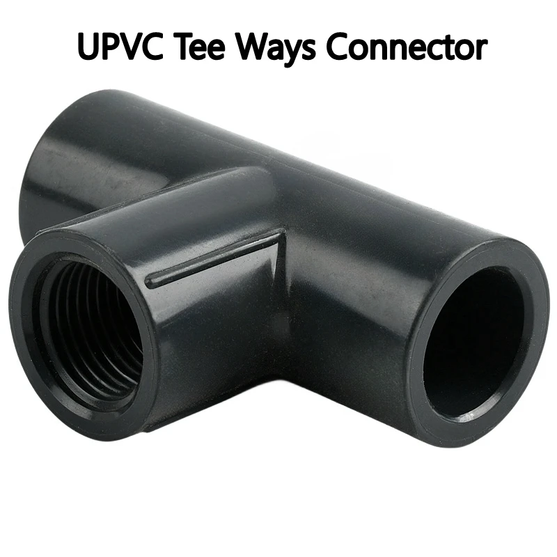 

1PC Female Thread 1/2''~2'' UPVC Tee Ways Connector Aquarium Fish Tank Adapter Garden Irrigation Accesory Planting Plastic Joint