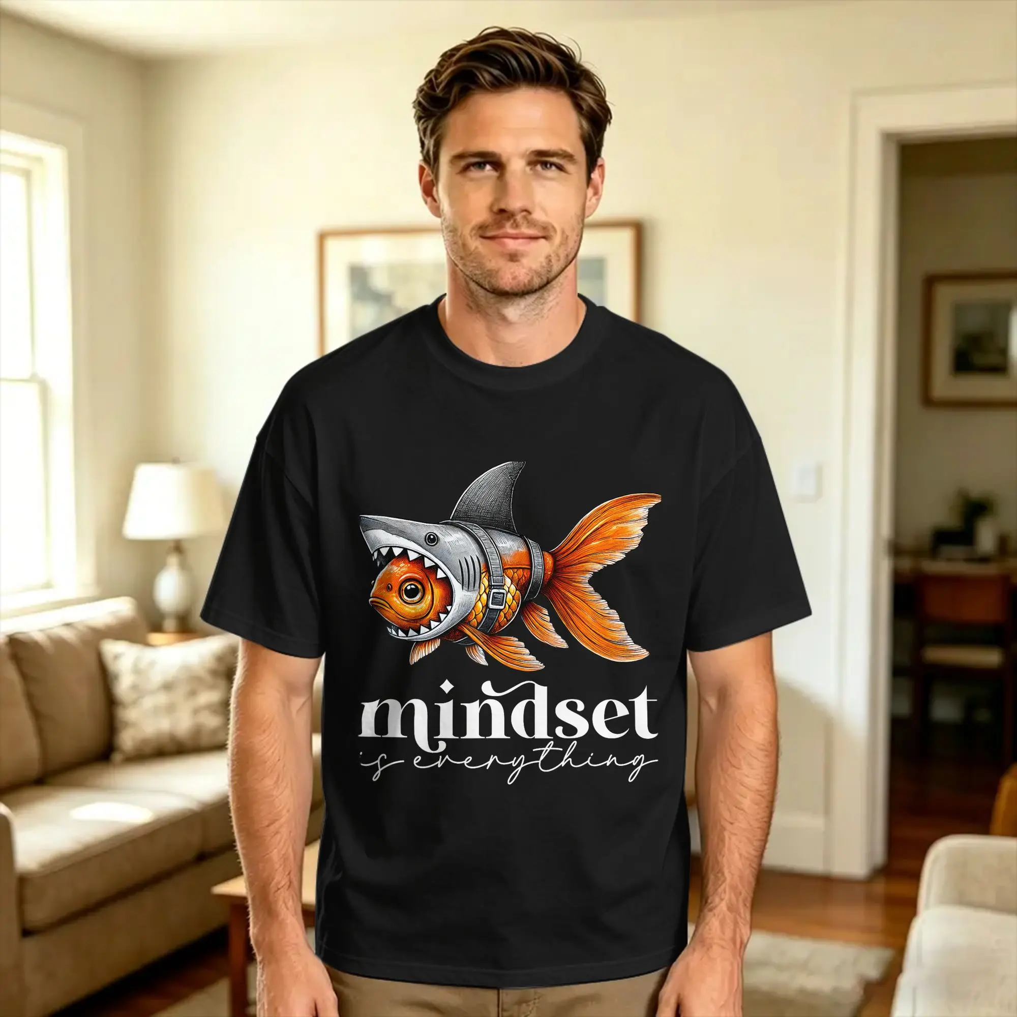 Mindset Mentality is Everything Motivational Inspirational T Shirt  Harajuku T Shirts Short-Sleeved Classic Tshirt SummerTees