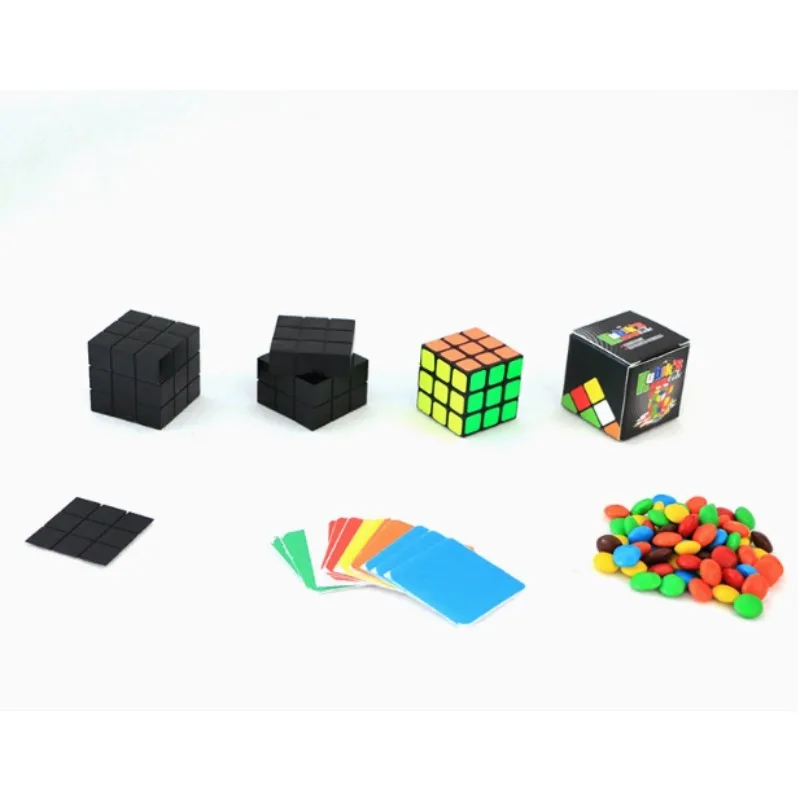 Mini cubo para projeto de chocolate, truques de mágica de perto, ilusões, adereços de mágica para palco, bar, truque, mágico de rua, brinquedos divertidos para crianças