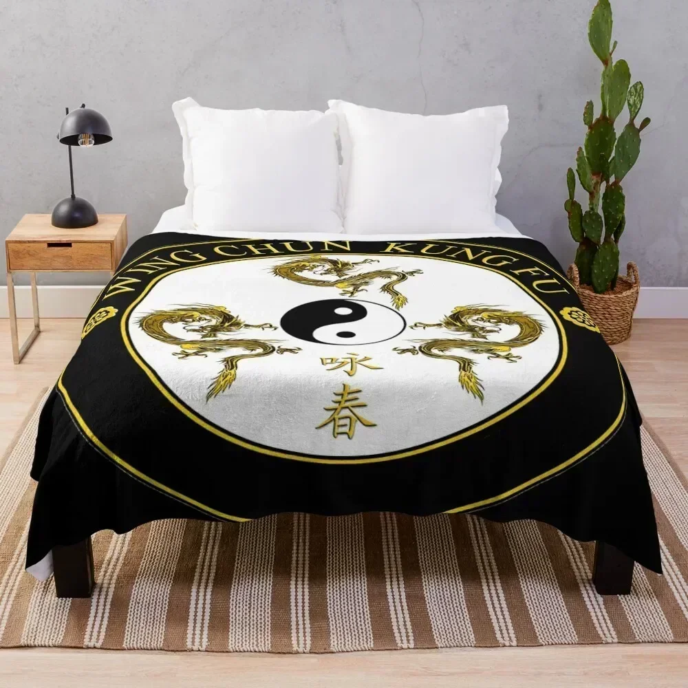 

Wing Chun Kung Fu Martial arts dragon black movie design Throw Blanket Moving cosplay anime Tourist Luxury Thicken Blankets