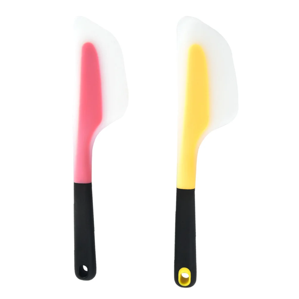 

2Pcs Silicone Butter Scraper Heat Resistant Baking Tool Cream Spatula Kitchen Utensil Lightweight Practical Design
