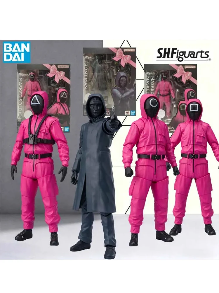 Bandai Originele MODEL KIT SHF SQUID GAME GEMASKEERDE SOLDAAT FRONTMAN Anime Action Figure Model Speelgoed Cadeaus voor Jongens Collectible - afbeelding 2