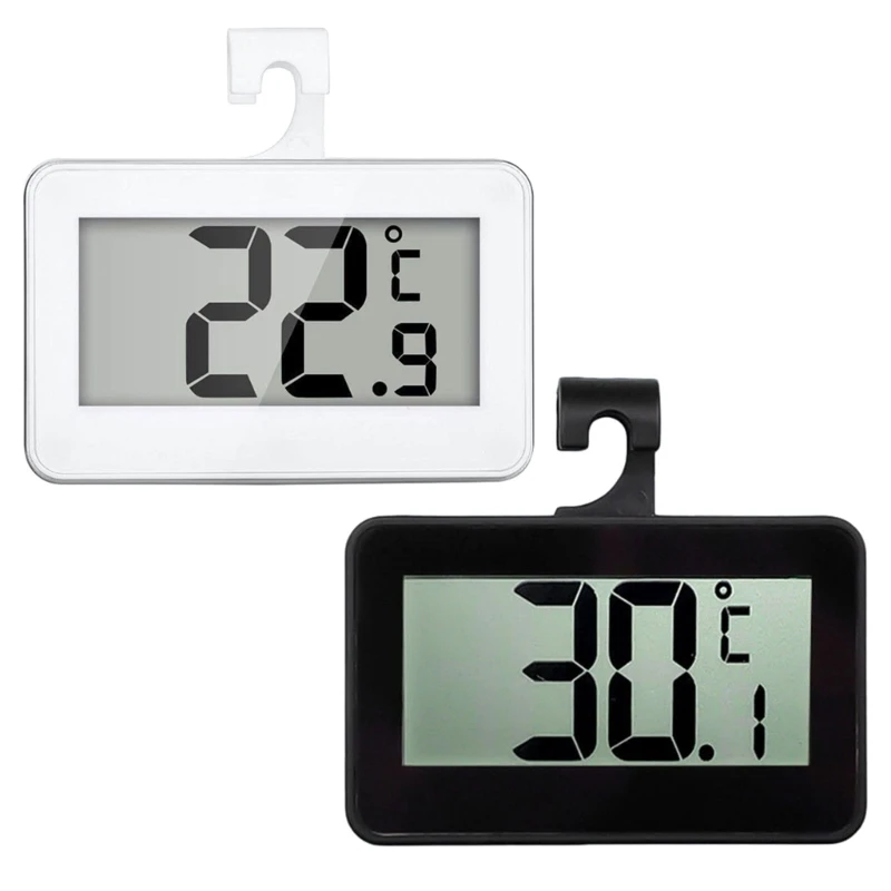 Waterproof Refrigerator Fridge Thermometer Large LED Screen Hangings Hook Digital Freezer Thermometer for Kitchen Room