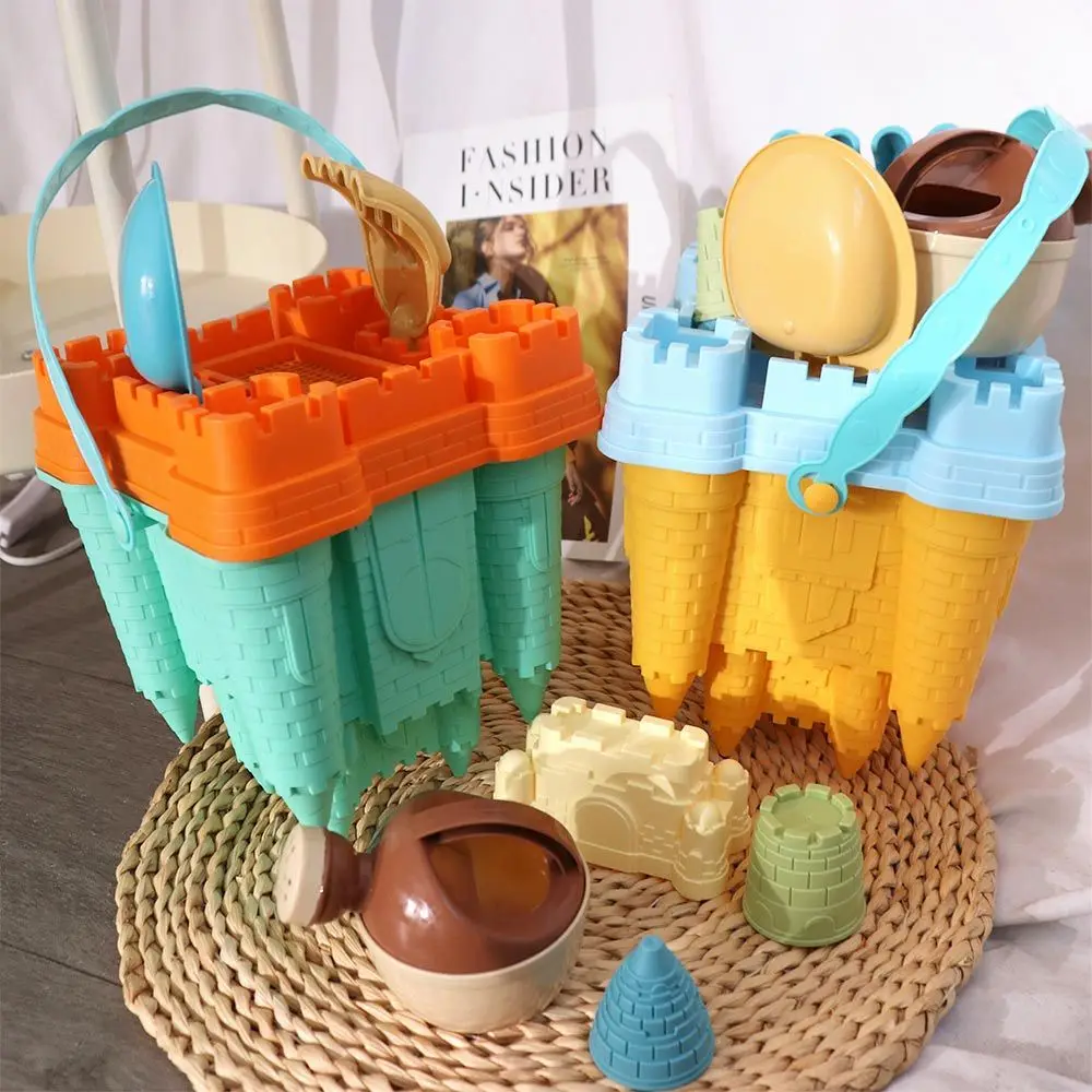 Sommer Spielzeug Strand Sand Spielzeug Set Strand Zubehör Gelbe Schloss Sand Form Kreative Kunststoff Schloss Eimer Spielen Sand Set