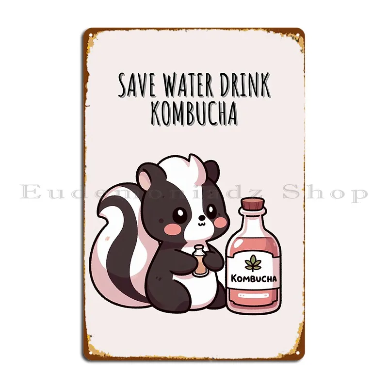 Kombucha Possum Metal Sign Character Club Kitchen Bar Wall Decor Tin Sign Poster