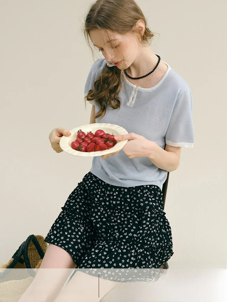 

Черная юбка в горошек для женщин, базовая, в стиле ретро, многоярусная, из полиэстера, А-силуэт