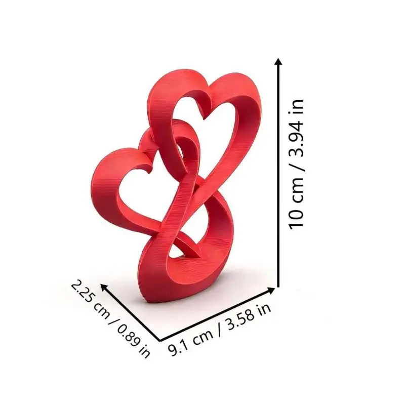 Jubiläumsgeschenke 3D-Gedrucktes Doppelherz-Ornament Süße Liebesgeschenke Auto-Innendekoration Kreatives Hohles Herz Hochzeitsgeschenke – Detail 11