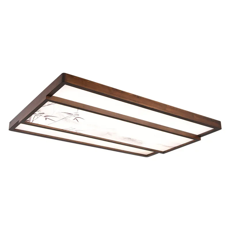 

New Chinese style solid wood living room ceiling light LED eye protection Chinese style ultra-thin round