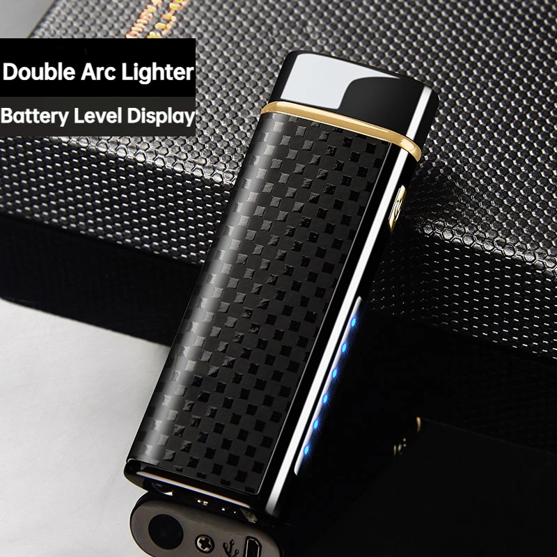 

Electric Lighter USB Rechargeable Plasma Dual Arc Lighter Cigarette Windproof Smoking Accessories Men's High-end Luxury Gift