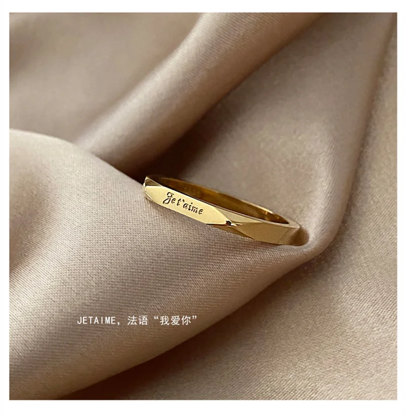 French JETAIME Love You Word Rings Fashion Personality 2022 New Titanium Steel couple Rings Jewelry Accessories Wholesale