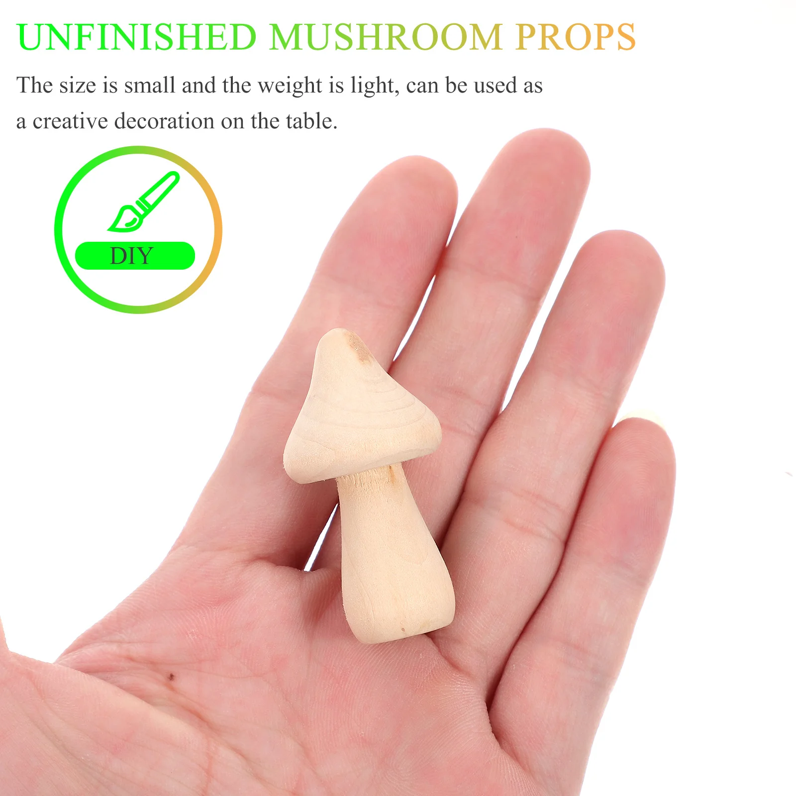 

10Pcs Mini Wooden Mushroom Models Unpainted DIY Ornaments for Kids Adults Painting Crafts Home School Decoration Supplies