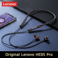 Lenovo-auriculares inalámbricos HE05 Pro TWS, cascos deportivos con Bluetooth 5,0, cancelación de ruido, banda para el cuello, micrófono impermeable, originales