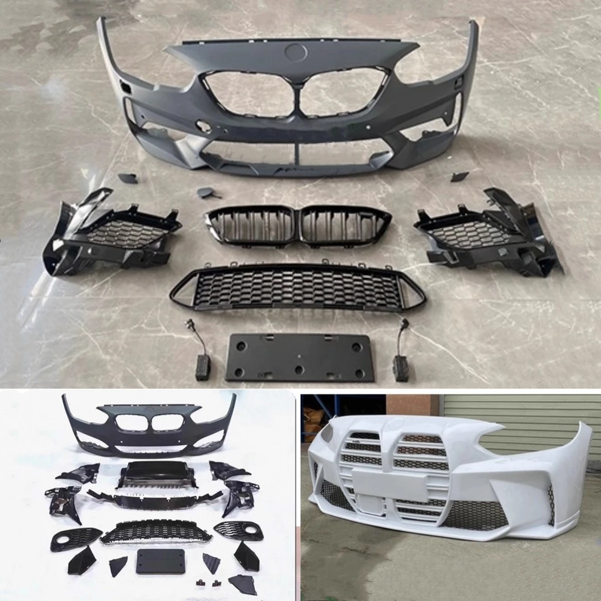 

Front Bumper Assembly for BMW 1 Series F20 118i 116i 125i 2015 2016 Modified to M2C M3 MT Style PP ABS Material Car Kit