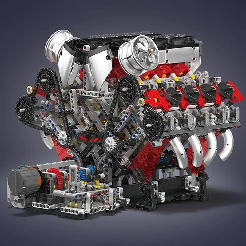2718PCS V8 Motor Model kit Technische Auto MOC V8 Motor Supercar Model Assemblage Auto Bouwstenen Baksteen Speelgoed voor Jongens Geschenken