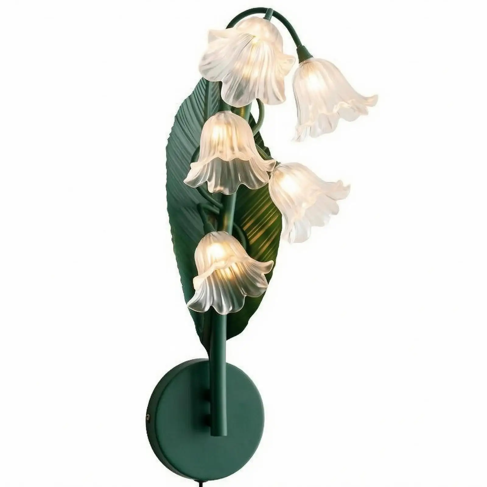 Flower Wall Lamp Plug-in Style Floral Wall Sconce Easy to Install